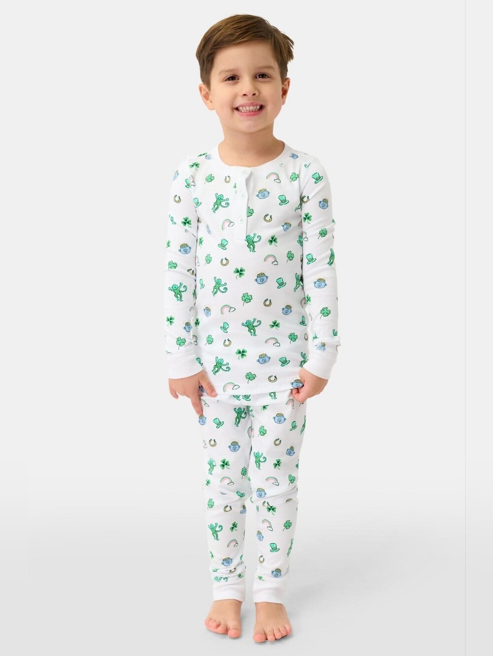 Roller Rabbit Kids "Luck O' The Monkey" Pajamas Size 2